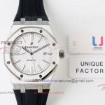 Perfect Replica Audemars Piguet Royal Oak 15400 Watches - White Grande Tapisserie Dial